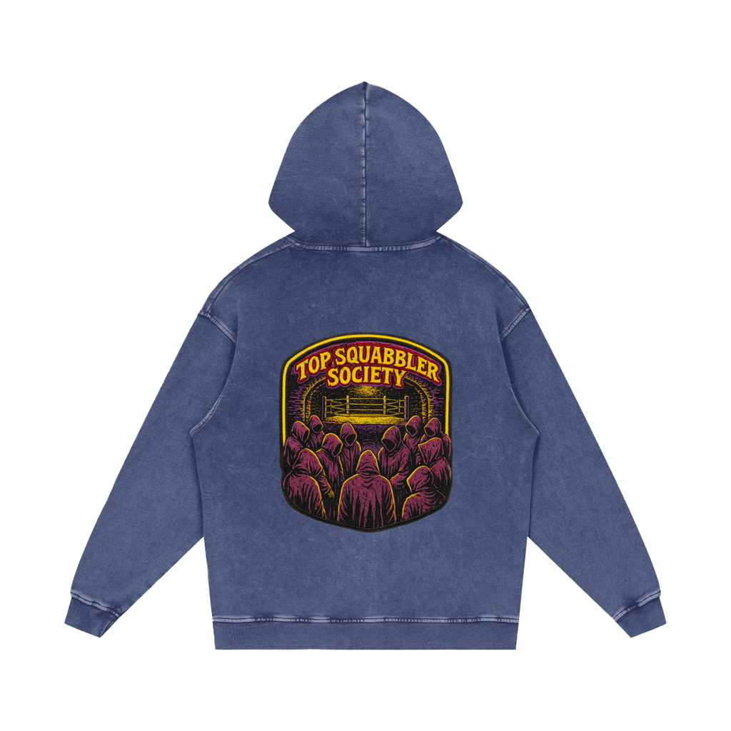 Snow Washed Loose Cotton SQUABBLER Hoodie