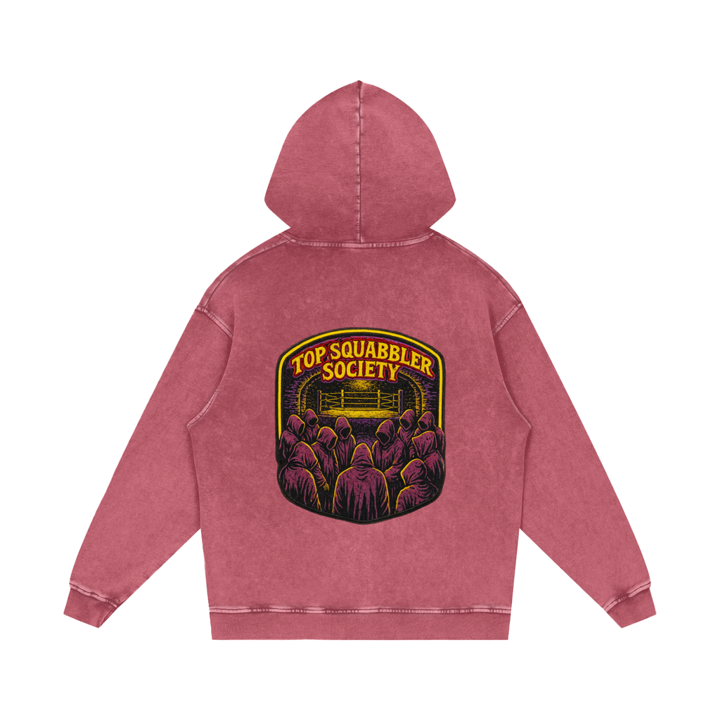 Snow Washed Loose Cotton SQUABBLER Hoodie