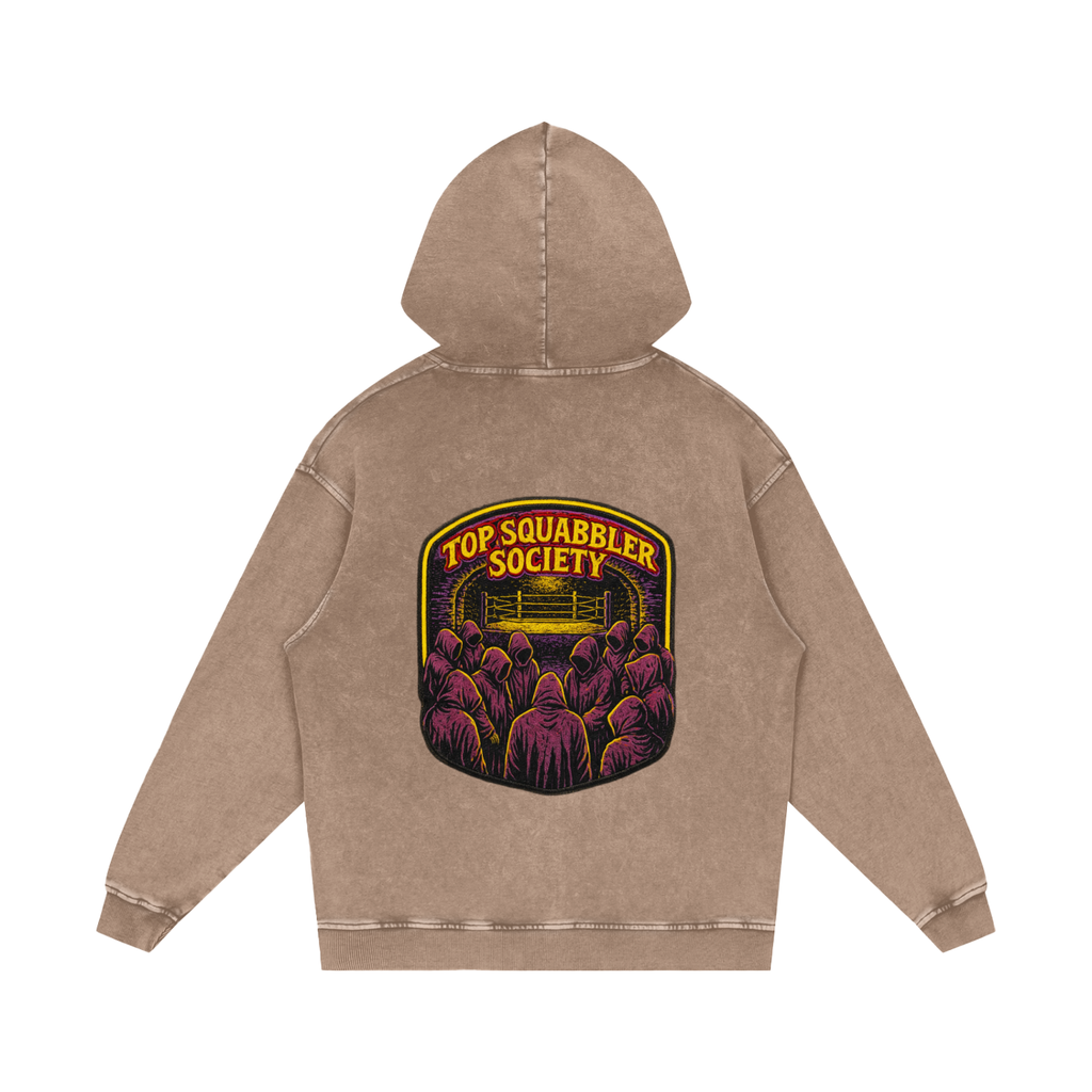 Snow Washed Loose Cotton SQUABBLER Hoodie
