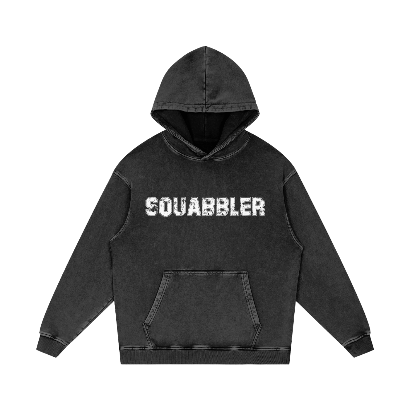 Snow Washed Loose Cotton SQUABBLER Hoodie