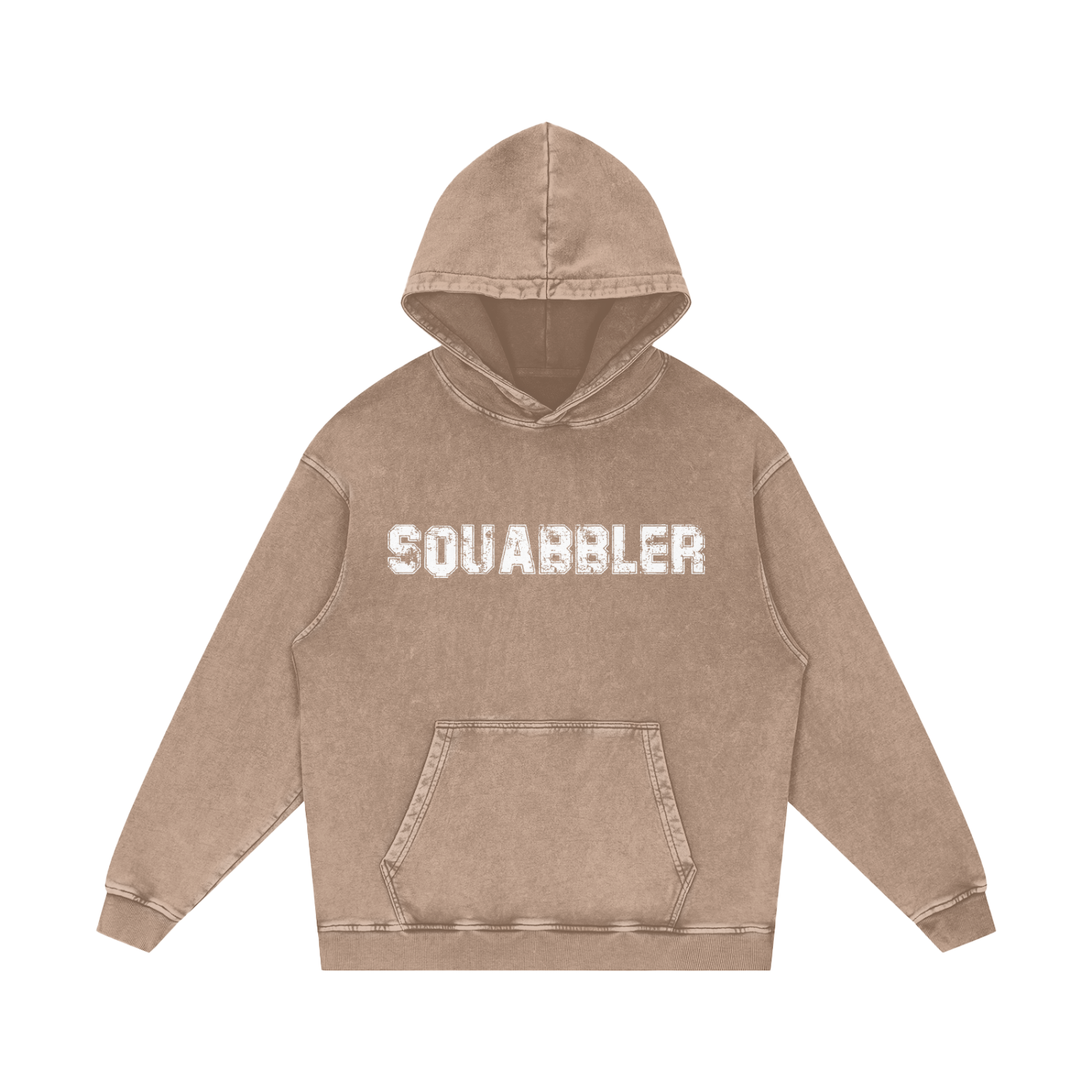 Snow Washed Loose Cotton SQUABBLER Hoodie